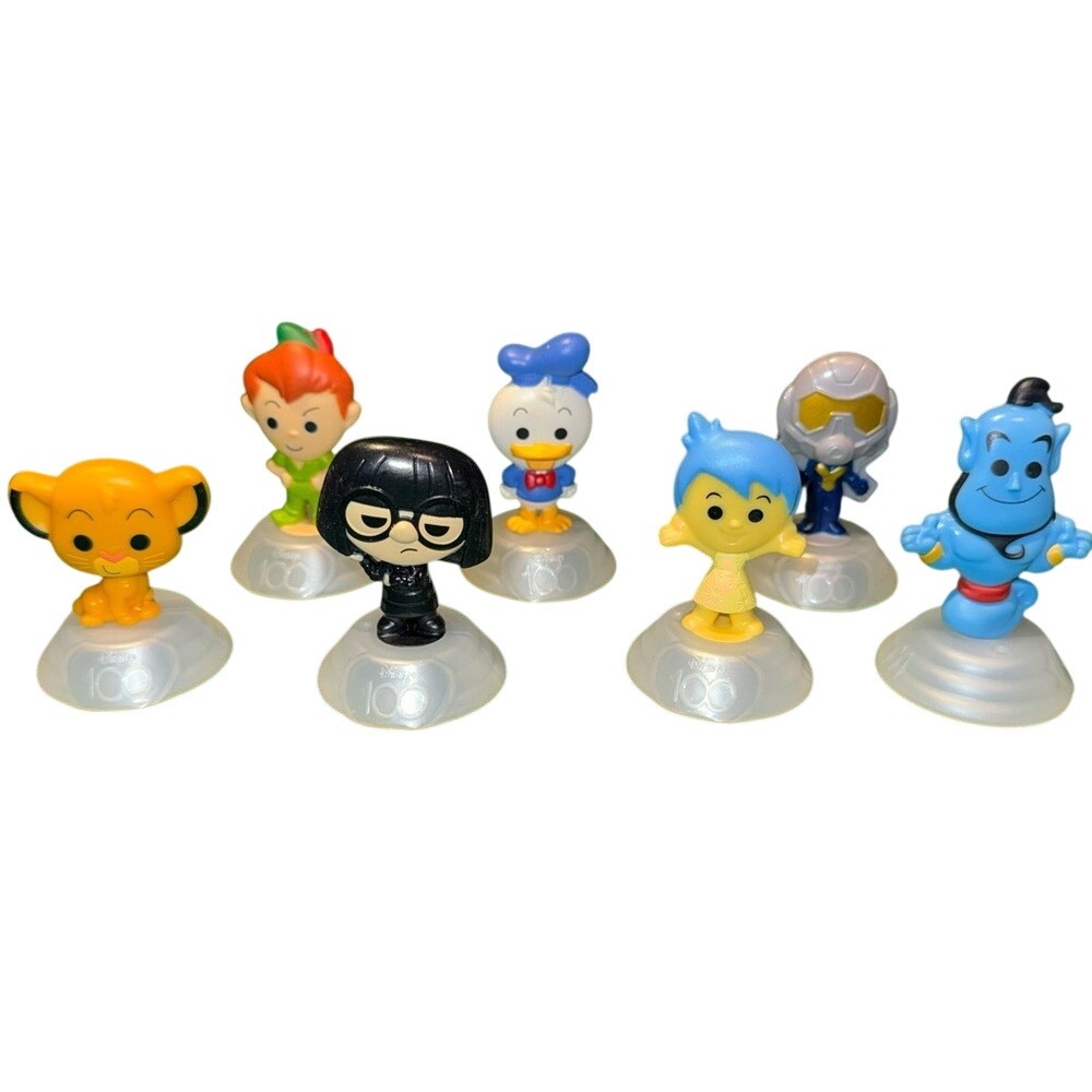 Disney 100 Ooshies Pencil Toppers Set of 7 Simba Peter Pan Edna Donald Joy Genie